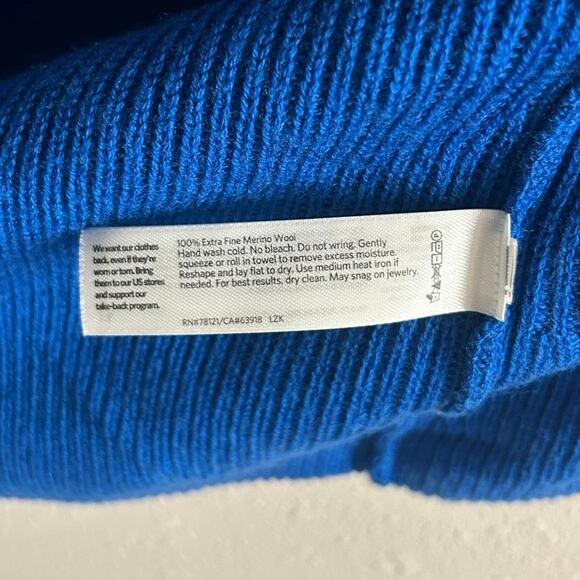 Eileen Fisher 100% Merino Wool Blue Marne Turtle Sweater plus Size 1X NWT $248 - Picture 6 of 8